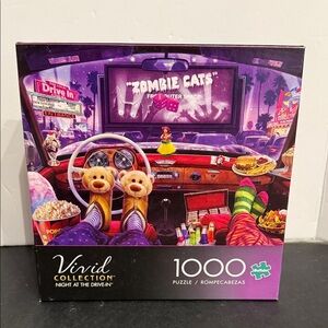 Buffalo Games Vivid Night at the Drive in 1000 piece puzzle- NEW sealed